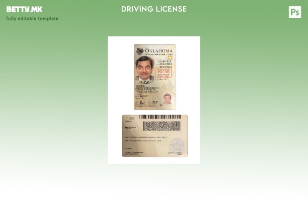 модерен стил САД Оклахома под шаблон за возачка дозвола